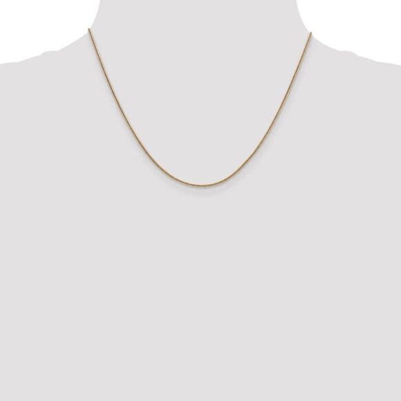 1.3mm 14k Yellow Gold Solid Round Snake Chain Necklace, 18 Inch - Picture 2 of 8
